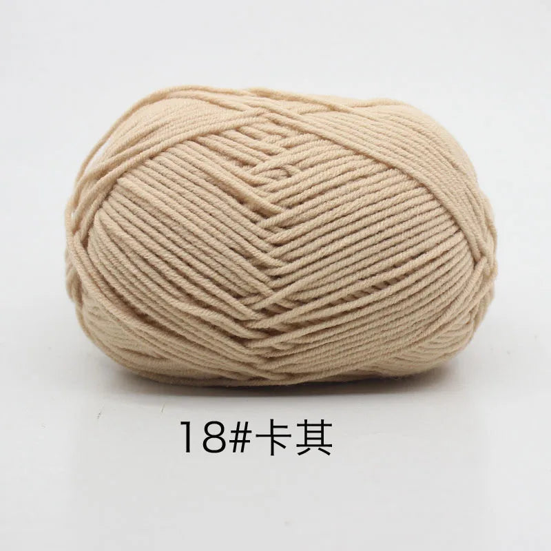 40-50g/Set 4ply Milk Cotton Knitting Yarn Needlework Dyed Lanas For Crochet Craft Sweater Hat Dolls At Low Price