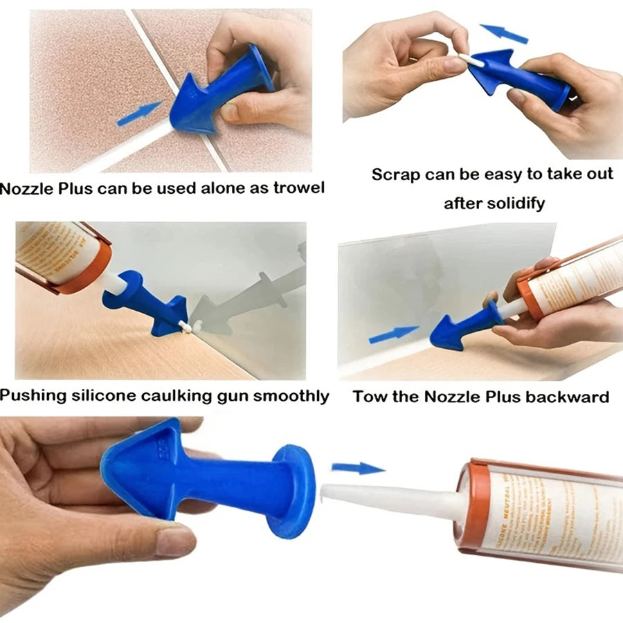 3PCS Caulk Nozzle Applicator Silicone Caulking Tools Kit, Sealant Nozzle Caulking Epoxy Piston Nozzle Accessories