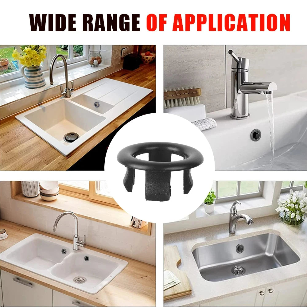 4Pcs Kitchen Bathroom Basin Circular Overflow Drain Cover Decoration Bathtub Sink Hole Overflow Hollow Washbasin Overflow