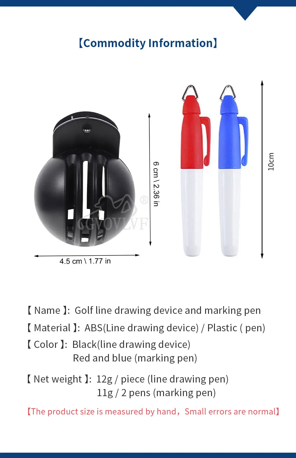 1set Golf Marker Hand Tools with pens Golfing Marker Tool Alignment Kit with Marker Pen Golfs Balls Drawing Line Tool New