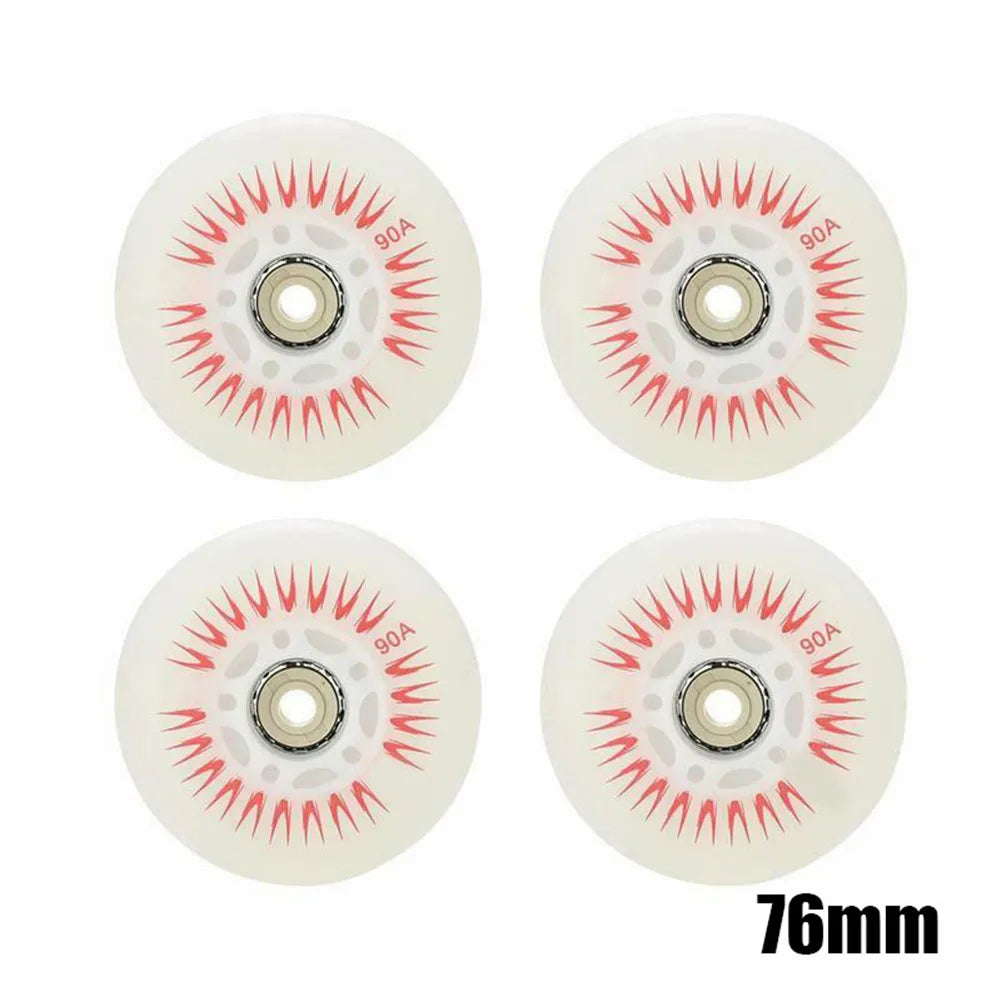 4PCS Flash Inline Skate Wheels 90A LED Lighting Skating Wheel Flash Wheels Sliding Roller Skating Shoes 80mm 76mm 72mm 68mm