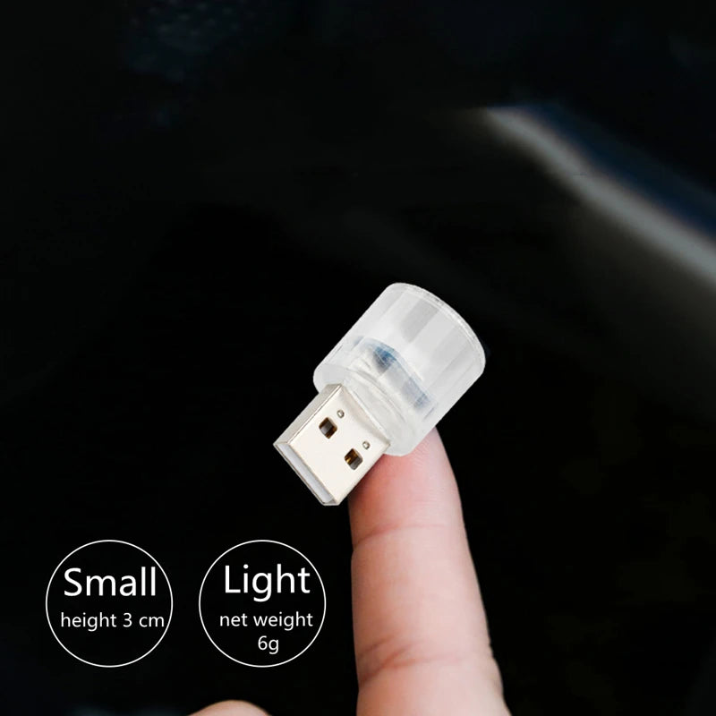 Car Mini USB LED Atmosphere Lights Decorative Lamp For Party Ambient Modeling Automotive PortablePlug Play Auto Interior Led