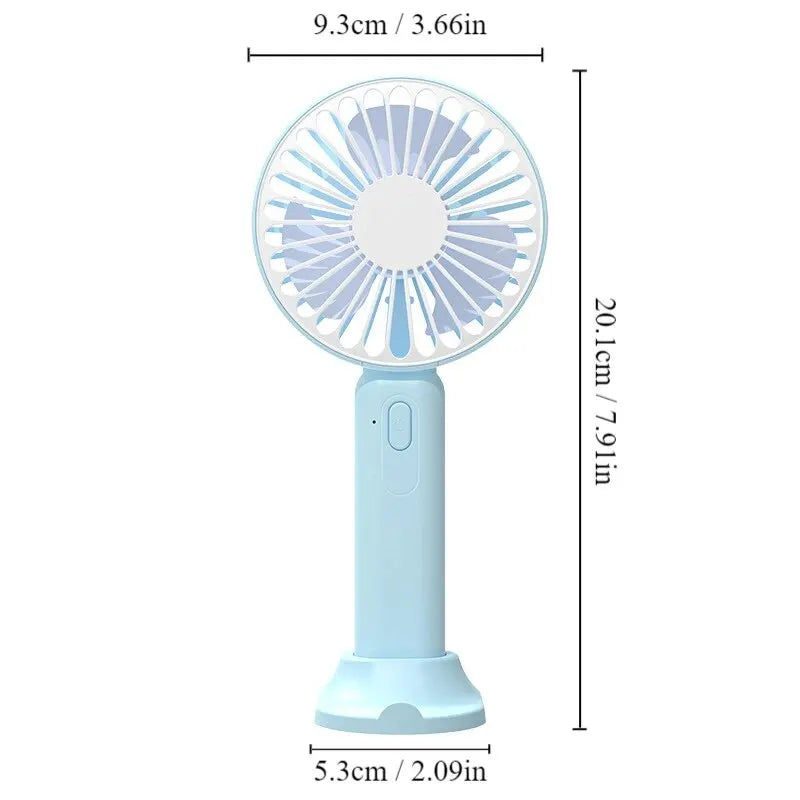 1pc New Portable Fan Office Desktop Multifunctional Folding Headed Small Electric Fan USB Mini Portable High Wind Pocket Fan