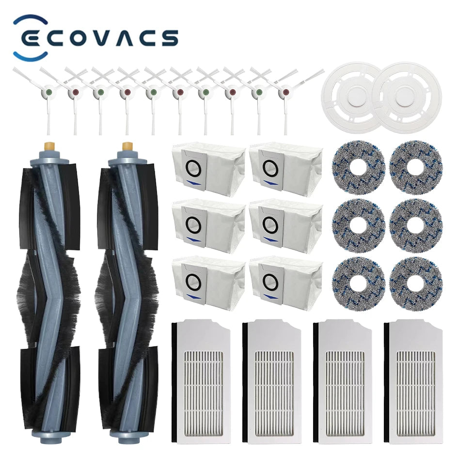 Accesorios para Robot aspirador Ecovacs Deebot X1 OMNI / T10 OMNI, bolsa de polvo, filtro Hepa, cepillo lateral principal, mopa,