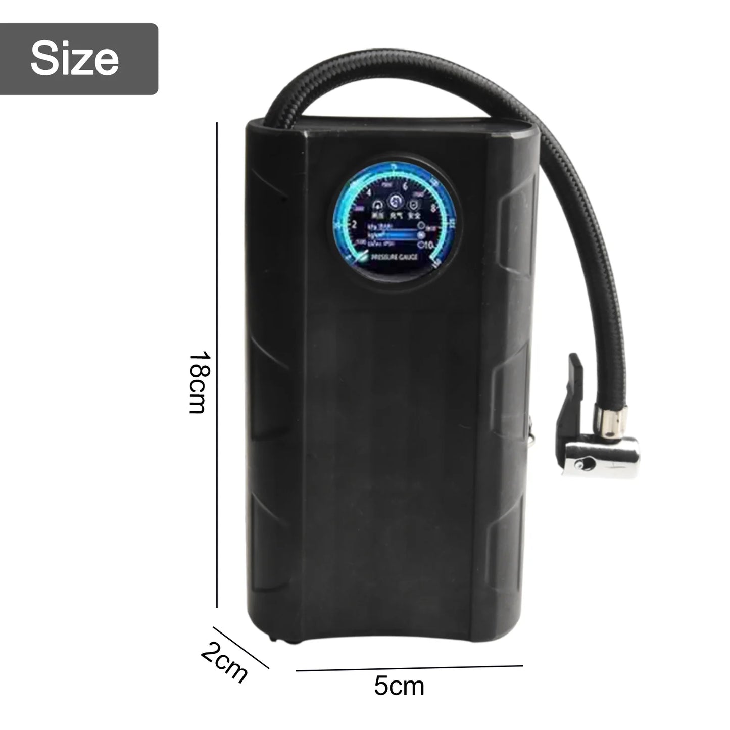 Car Air Pump Electric Air Compressor Portable Self Propelled Tire Pump Handheld Dual-screen Digital Display 12-72V 13-15A 120W