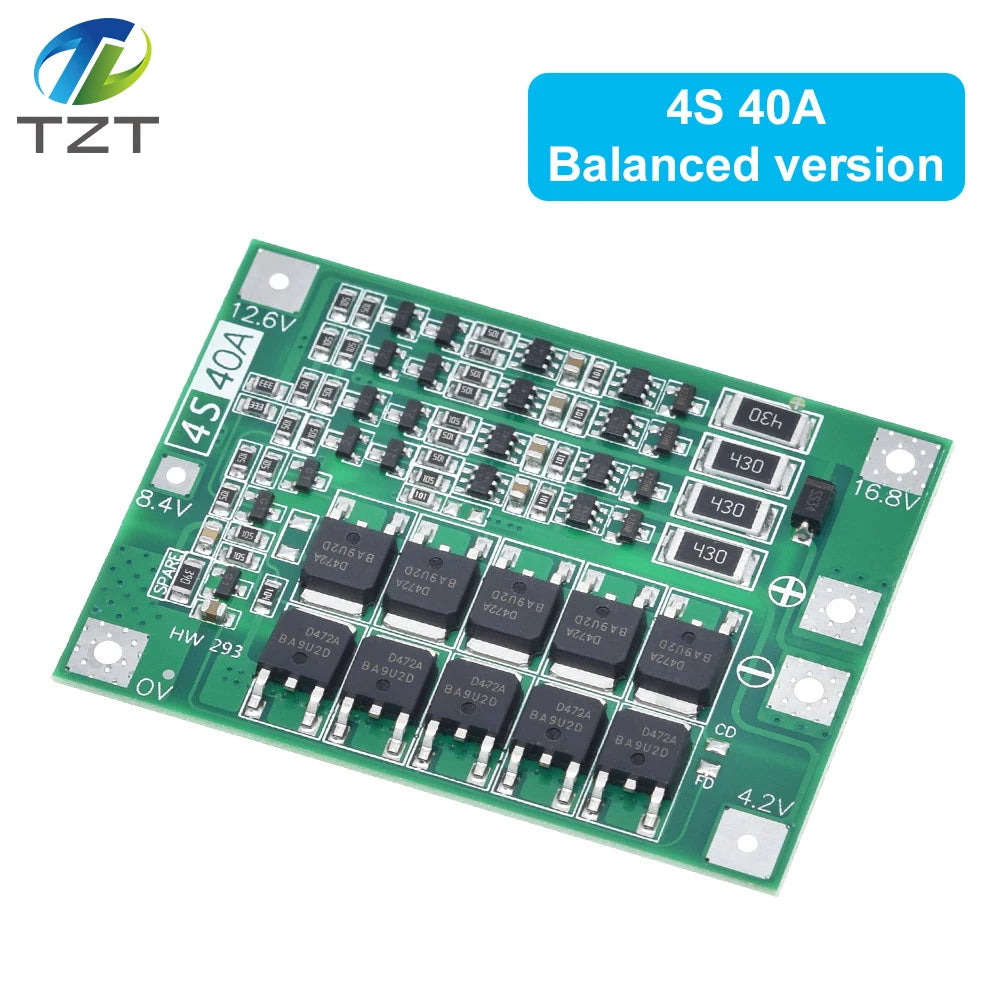 3S/4S 40A 60A Li-ion Lithium Battery Charger Protection Board 18650 BMS For Drill Motor 11.1V 12.6V/14.8V 16.8V Enhance/Balance