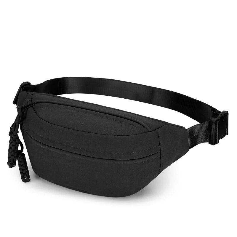 AOTTLA Chest Bag For Men Solid Color Waist Bag High Quality Women Shoulder Bag Multifunction Male Fanny Pack Crossbody Small Bag