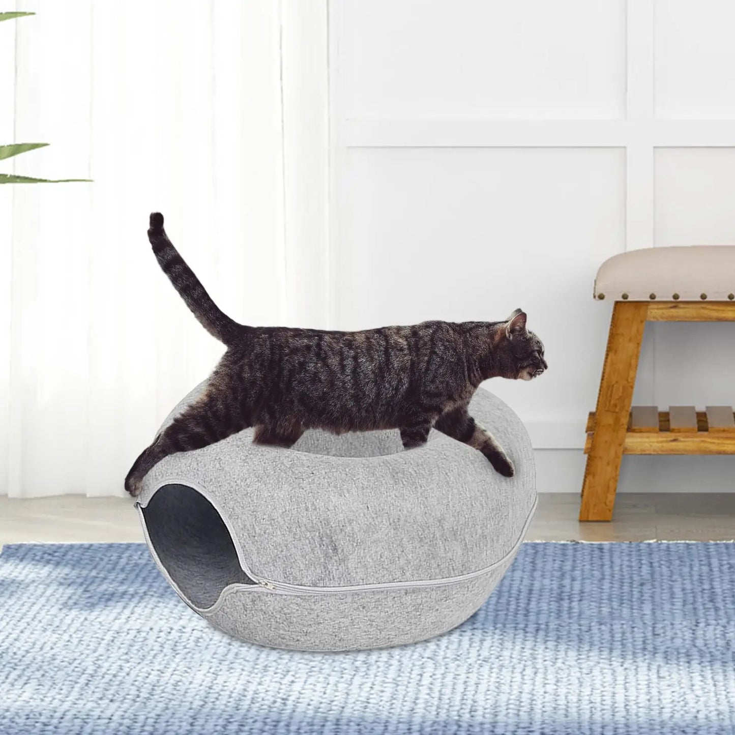 Cat Tunnel Bed Cat House Semi Enclosed Scratch Resistant Toys Pet Accessories Detachable Hideout Indoor Cats Cat Donut Tunnel