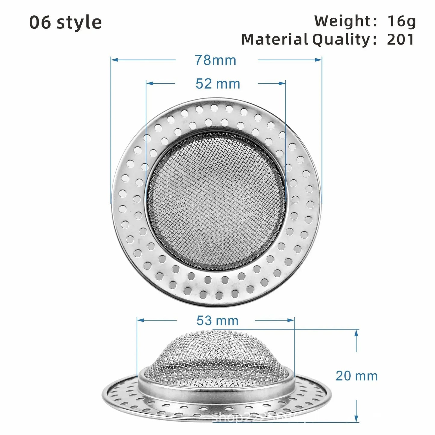 1PCS Kitchen Sink Filter Stainless Steel Mesh Sink Strainer Filter Bathroom Sink Strainer Drain Hole Filter Trap Waste Screen