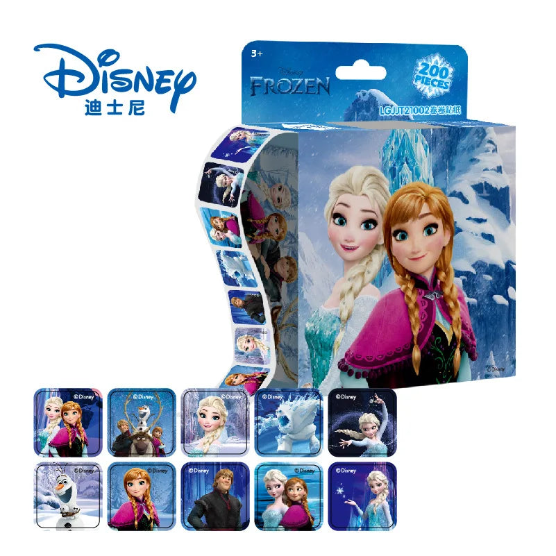 200 Sheets/Box Disney Cartoon Pull Out Stickers Princess Frozen Mickey Mouse Minnie Sticker Girl Boy Teacher Reward Toys Gift