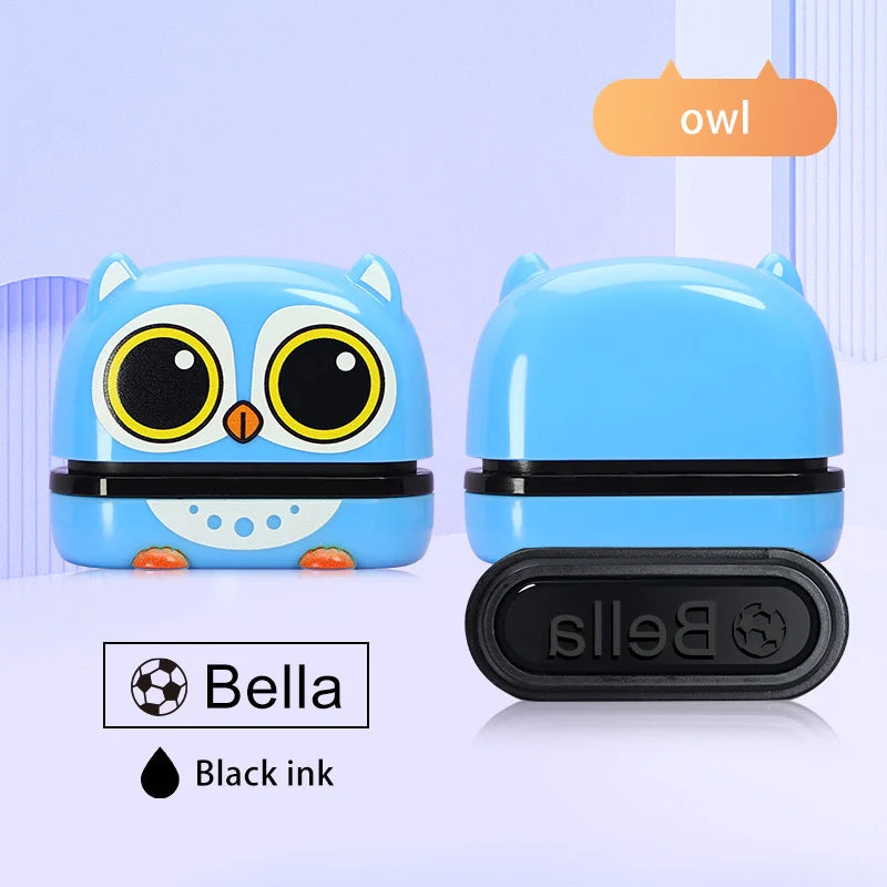 Black/Blue/Red/White Customized Name Stamp Paints Personal Student  Baby Engraved Waterproof Non-fading Kindergarten Name Seal