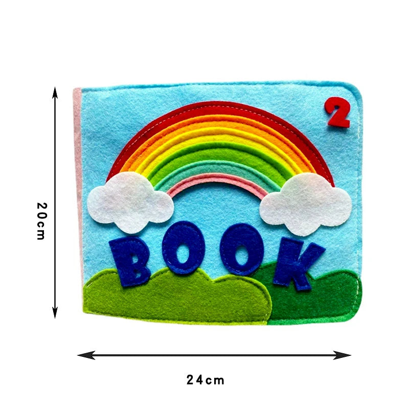 3D Montessori Baby Busy Board Felt Books Montessori Fine Motor Skills Activity Toys Quiet Cloth Books Preschool Teaching Aids