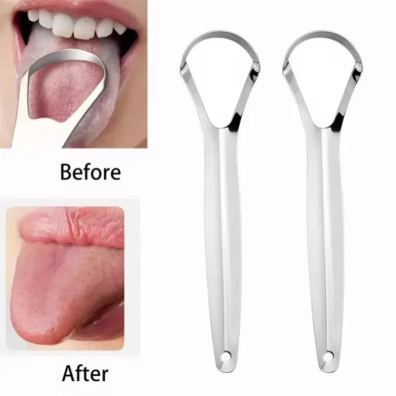 Clean Tongue Scraper Tongue Remover Halitosis Tongue Coating Oral Care Tongue Scraping Brush Stainless Steel Oral Cleaner Tools