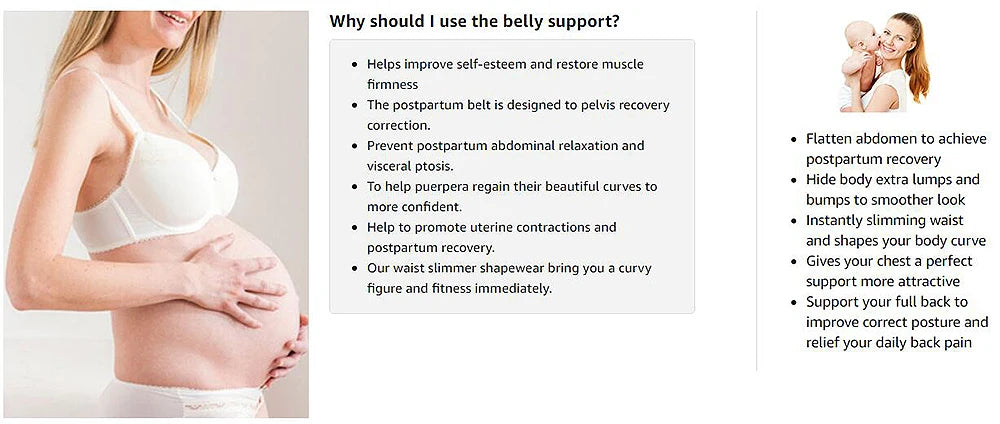 1 PC Postpartum Belly Band, Post Pregnancy Postpartum Belt for Women After Birth Support Band Recovery Belly, Waist, Pelvis Wrap