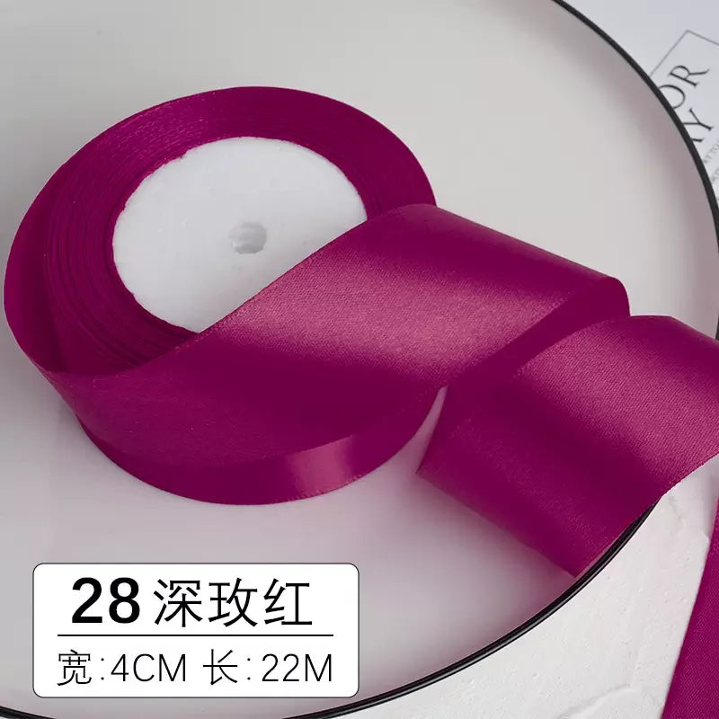 25yards/roll 4cm Satin Ribbon for Gift Wrapping Bows Making Floral Bouquets DIY Wreaths Sewing Projects Wedding Party Decor