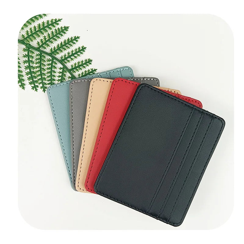 1Pc Pu Leather ID Card Holder Candy Color Bank Credit Card Box Multi Slot Slim Card Case Wallet Women Men Business Card Cover