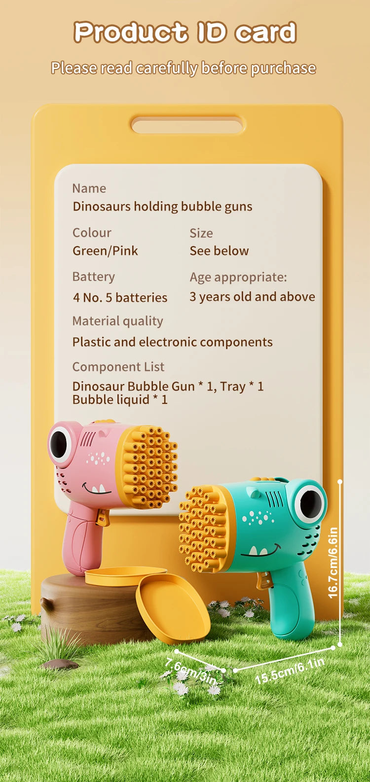 40 Holes Dinosaur Bubble Gun Handheld Fully Automatic Bubble Machine Without Battery And Bubble Water For Kids Gift