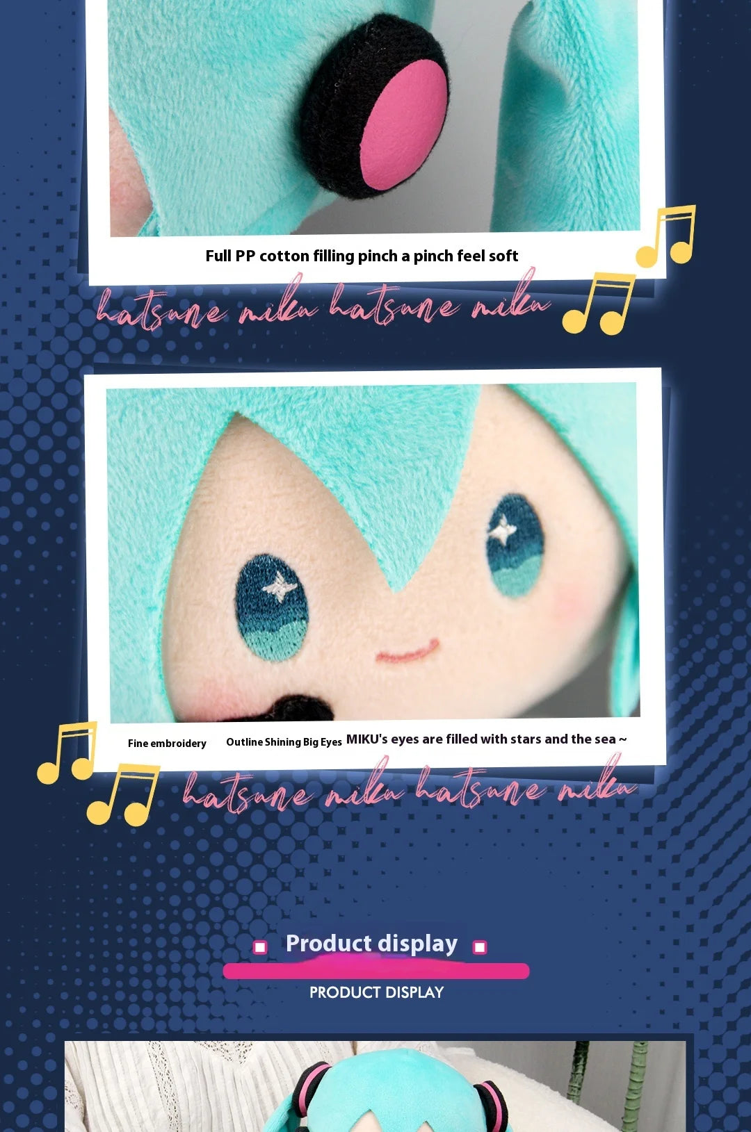 2024 New Genuine Vocaloid Hatsune Miku 2d Cute Sleep Doll panda Headphone Bag Kawaii Two-Dimensional Girls Birthday Gift