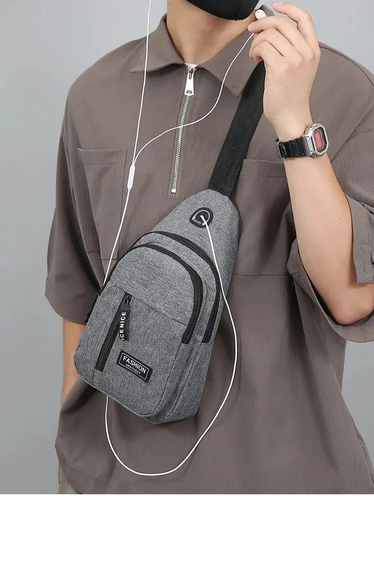 Chest Bag Men's One Shoulder Crossbody Bag Large Capacity Outdoor Sports Leisure Fashion Small Shoulder Bag Backpack Men's