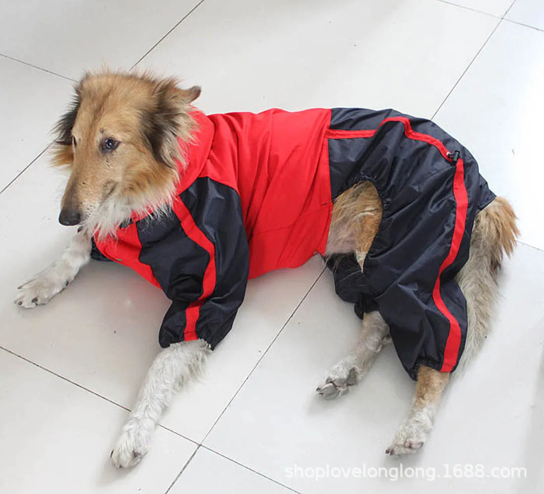 Big Dog Hooded Raincoat Puppy Raincoat Medium Large Dog Jacket Bull Terrier Staffordshire/Greyhound