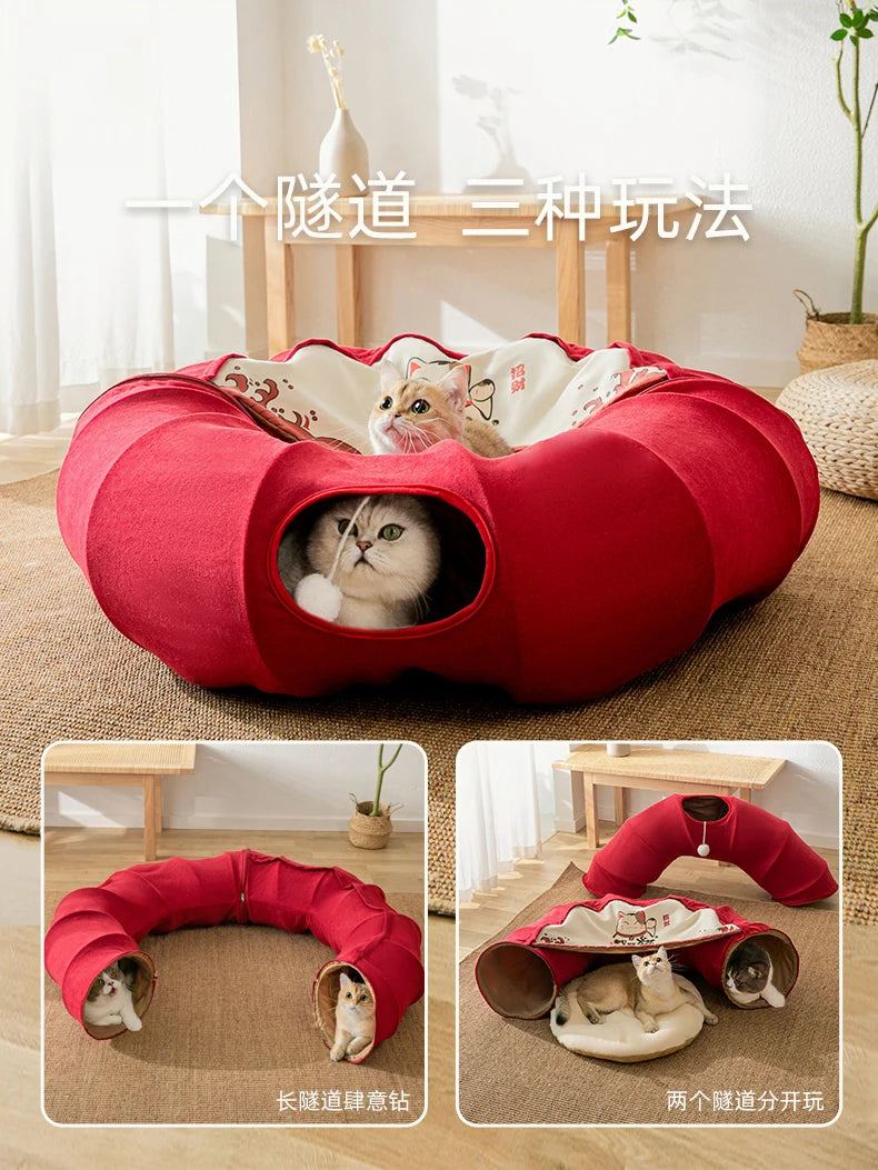 Cat Nest Tunnel Donut Cat a Facility for Children to Bore Tunnel Pet Supplies