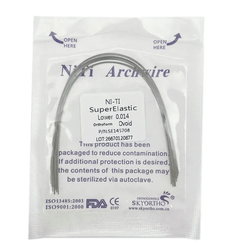 10pcs/pack Orthodontic Dental Super Elastic Oval Form Niti Round/Rectangular Arch Wires Dental Niti Arch Wire Dentist Product