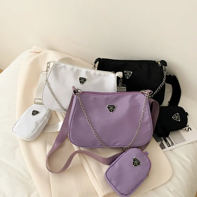 2024 Korean Style WOMEN'S Bag New Simple Nylon Mother-in-law Bag Student Fashion Style Shoulder Bag Crossbody Bag