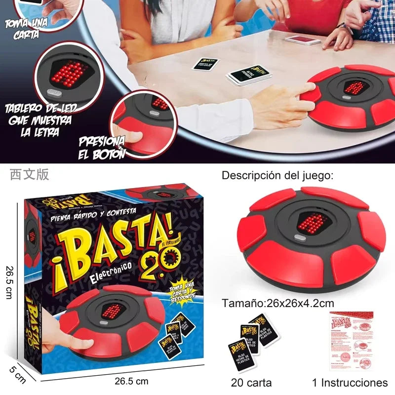 Basta2.0 Children's Educational Board game Spanish Crazy Alphabet Parent-child Interactive Turntable Toy Family game (en inglés)