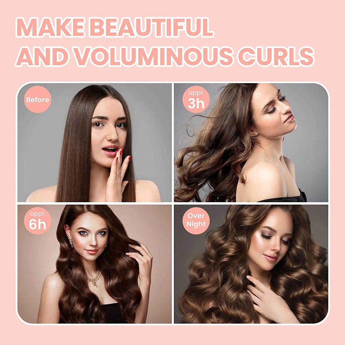 2024 New Heatless Hair Curler Curling rod Overnight Blowout Rods Heatless Curl Headband No Heat Curls to Sleep Hair Styling Tool