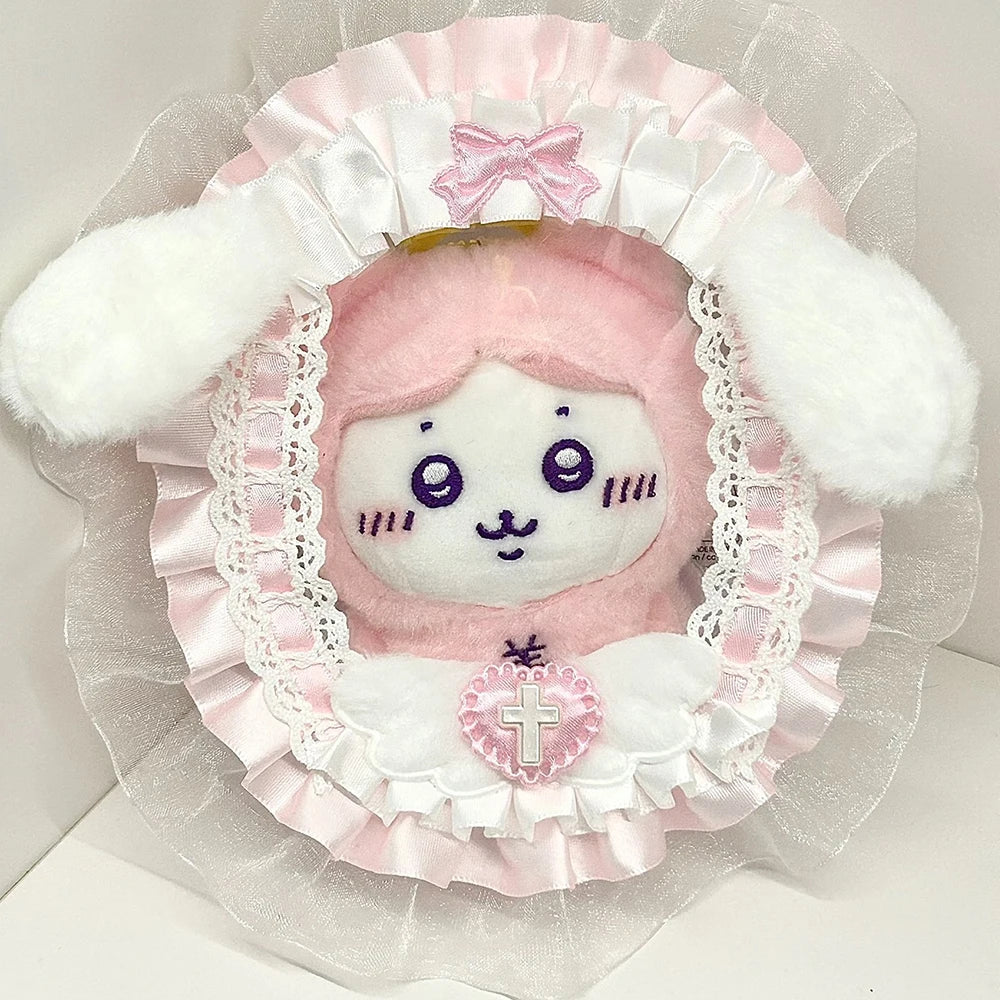 10cm Doll Display Bag PVC Transparent Doll Out Ita Bag with Keychain Cartoon Anime Outdoor  Storage Case Protection Lace Decor