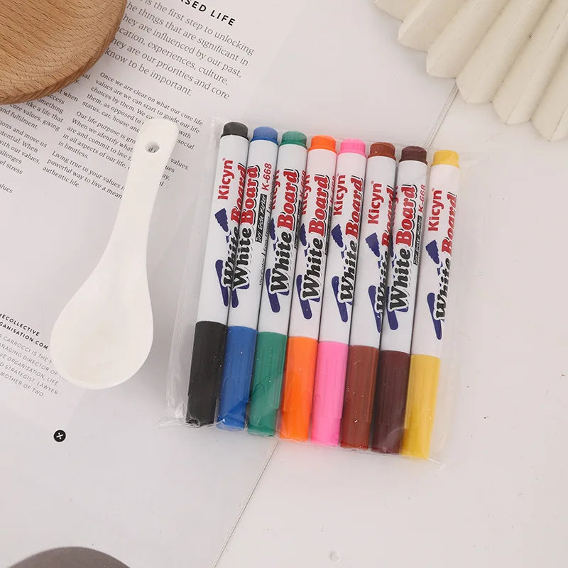 8/12 Colors Magical Water Floating Student Painting Brush  Whiteboard Markers Pen Suspension Kids Educational Painting Pen Toys