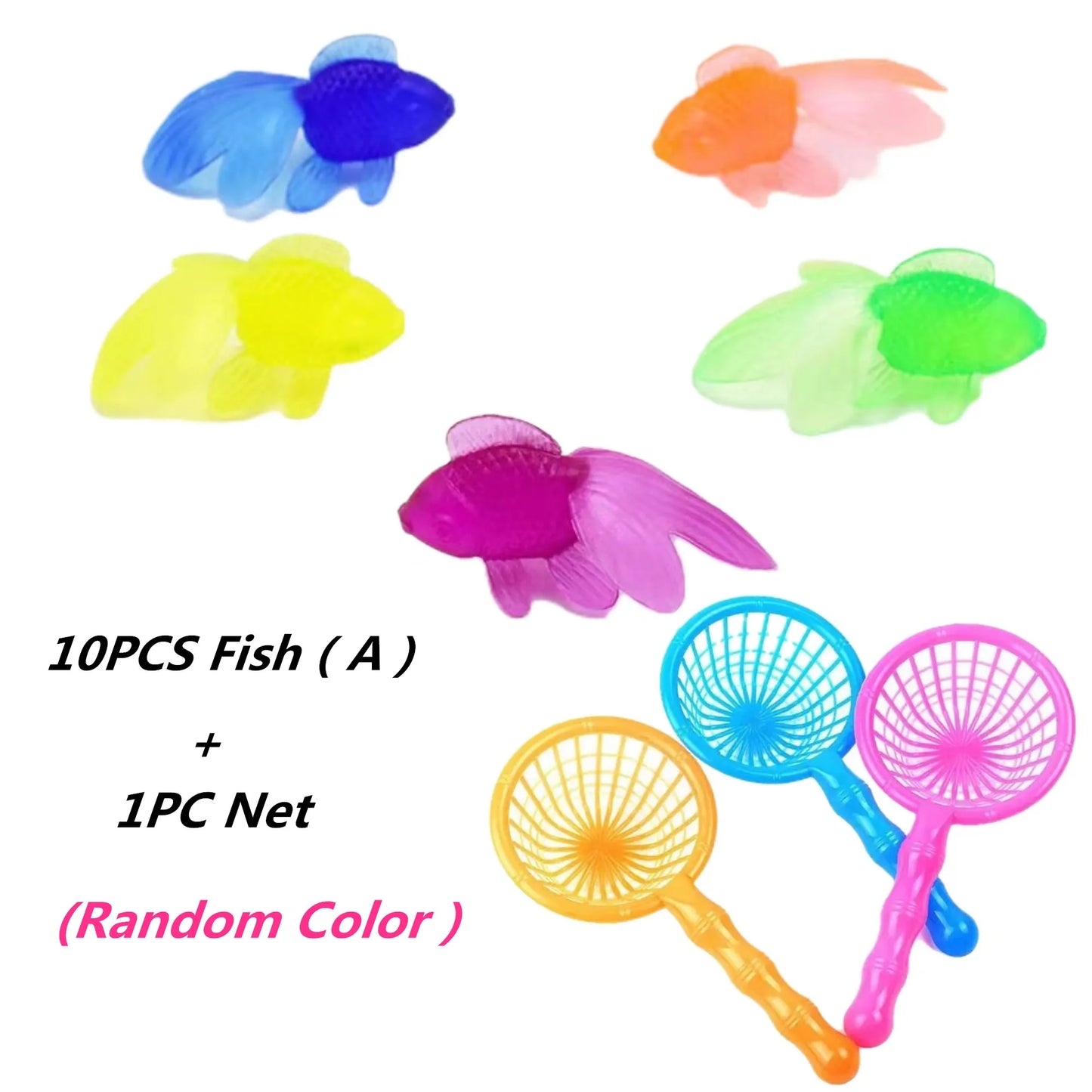 Children's 10Pcs/Set Kawaii Simulation Rubber Goldfish Baby Bath Water Play Games Toys for Kids Toddlers Bathing Shower Gifts