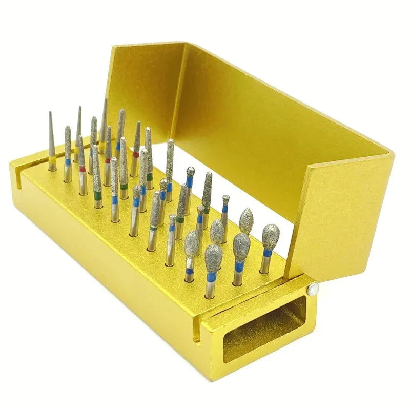 30Pcs Aluminium Dental Burs Diamond Set High Speed Sanding Teeth Polishing Drill Instrument Teeth Whitening Dentisry Tool