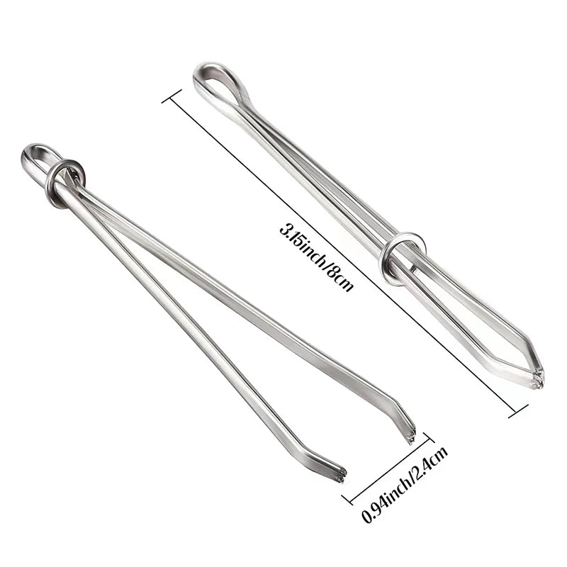 2pcs Stainless Steel Garment Clips Sewing DIY Tools Elastic Band Tape Punch Cross Stitch Threader Wear  Rope Elastic Clamp