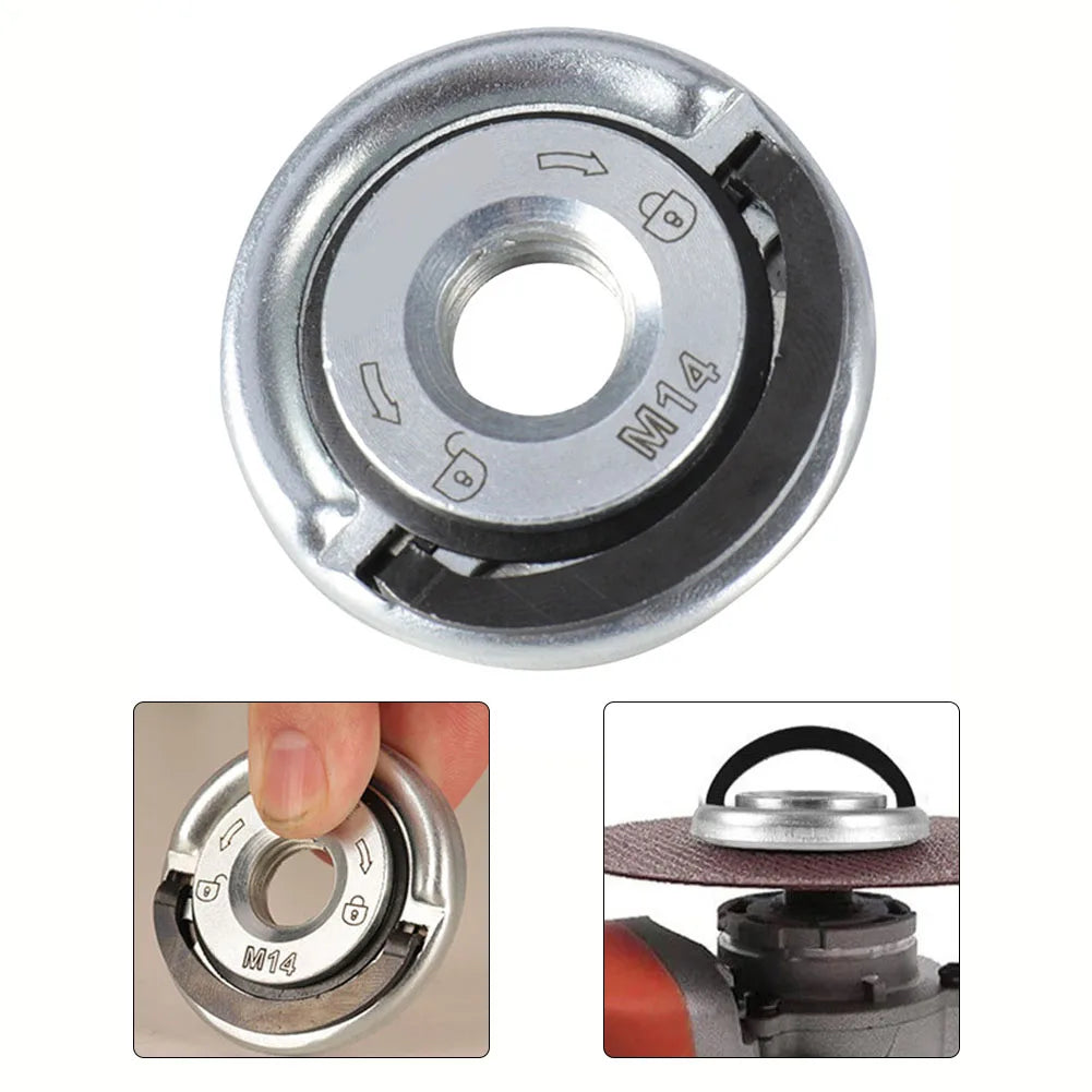 1pcs Quick Release Flange Nut M14 Thread Angle Grinder Flange Nut Power Chuck Pressing Plate For Diamond Cutting Disks