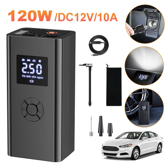 Car Air Compressor 150PSI Digital Tire Pressure Gauge Electric Tyre Inflator for Car Motorcycle Bicycle Tires and Balls