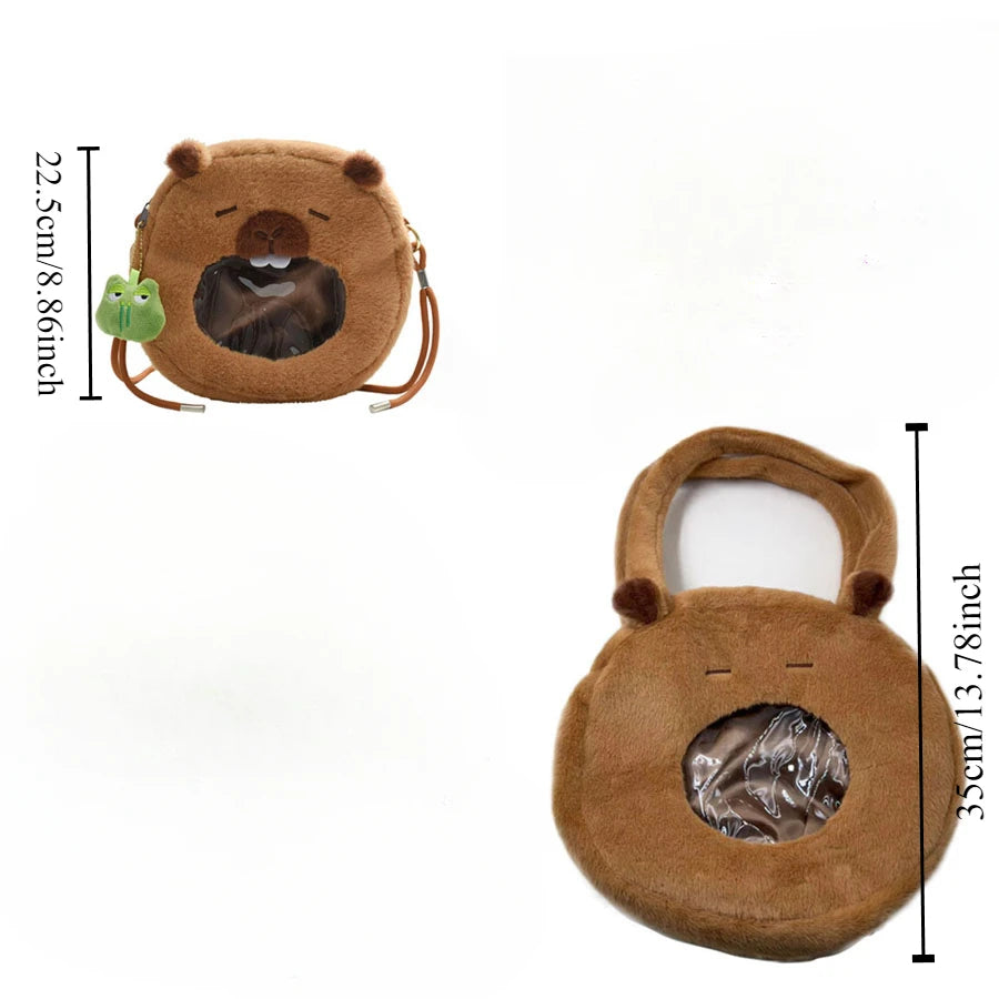 Capybara Plush Backpack Kawaii Fashion Plushie Doll Fur Bag Children's Bag Shoulder Bag Mini Knapsack Bags Gifts For Girlfriend