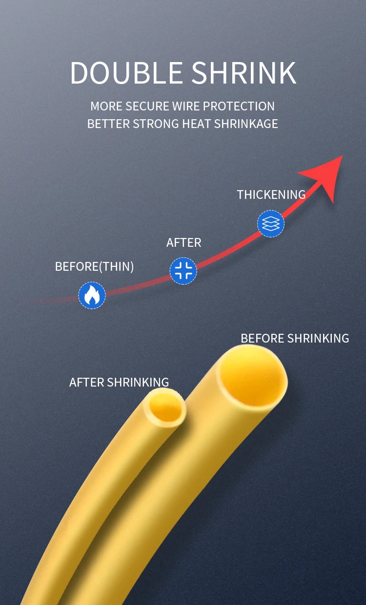 2:1 Heat Shrink Tube127/164/328/140/530/560/580/780pcs Shrinking Assorted Polyolefin Insulation Sleeving Wire Cable Sleeve Wrap