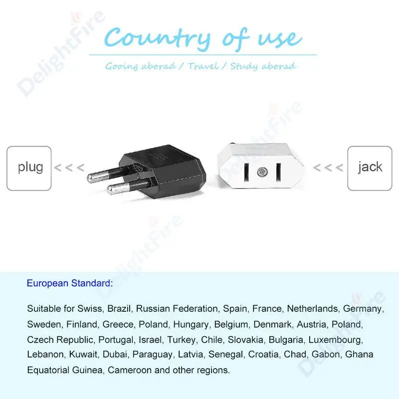 1pcs EU Adapter Travel Converter Adapter American China US To EU Plug Euro Plug electrical Adapter AC Electrical Socket Outlet