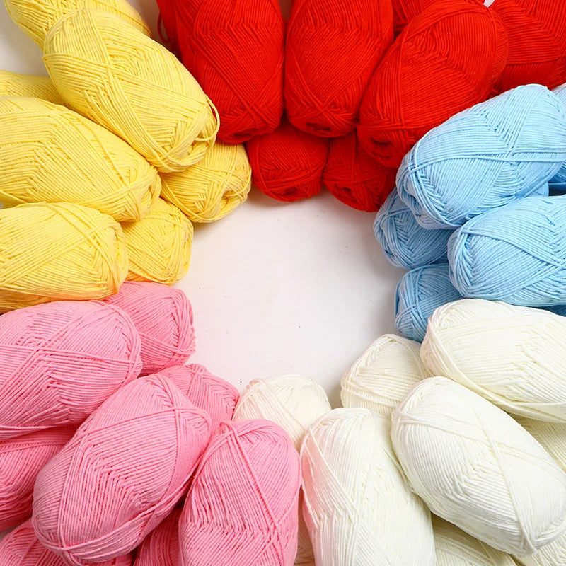 40-50g/Set 4ply Milk Cotton Knitting Yarn Needlework Dyed Lanas For Crochet Craft Sweater Hat Dolls At Low Price