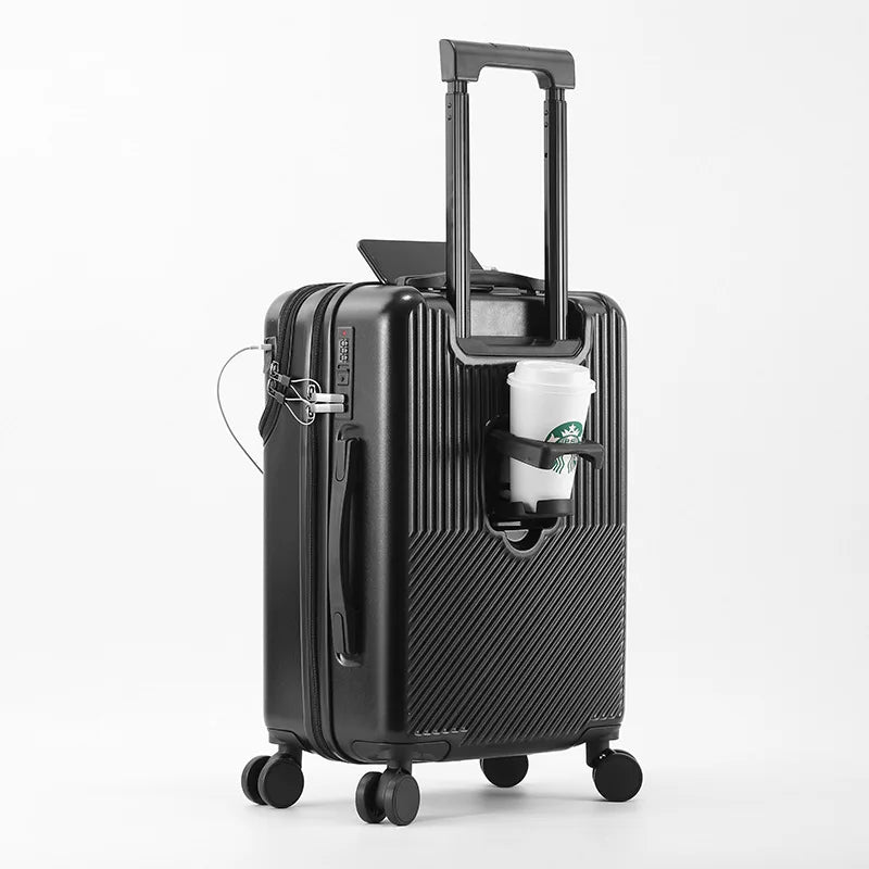 2024 New Durable  Large Capacity Luggage Sets Suitcase Front Open USB Charging Men Carry-On Travel 20/22/24/26