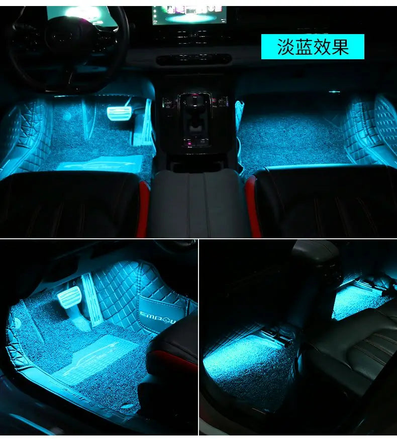 Car Foot Ambient Light RGB Led Lamp Usb For Chevrolet Avalanche 1500 Camaro Cruze Cobalt Wireless Remote APP Control Accessories