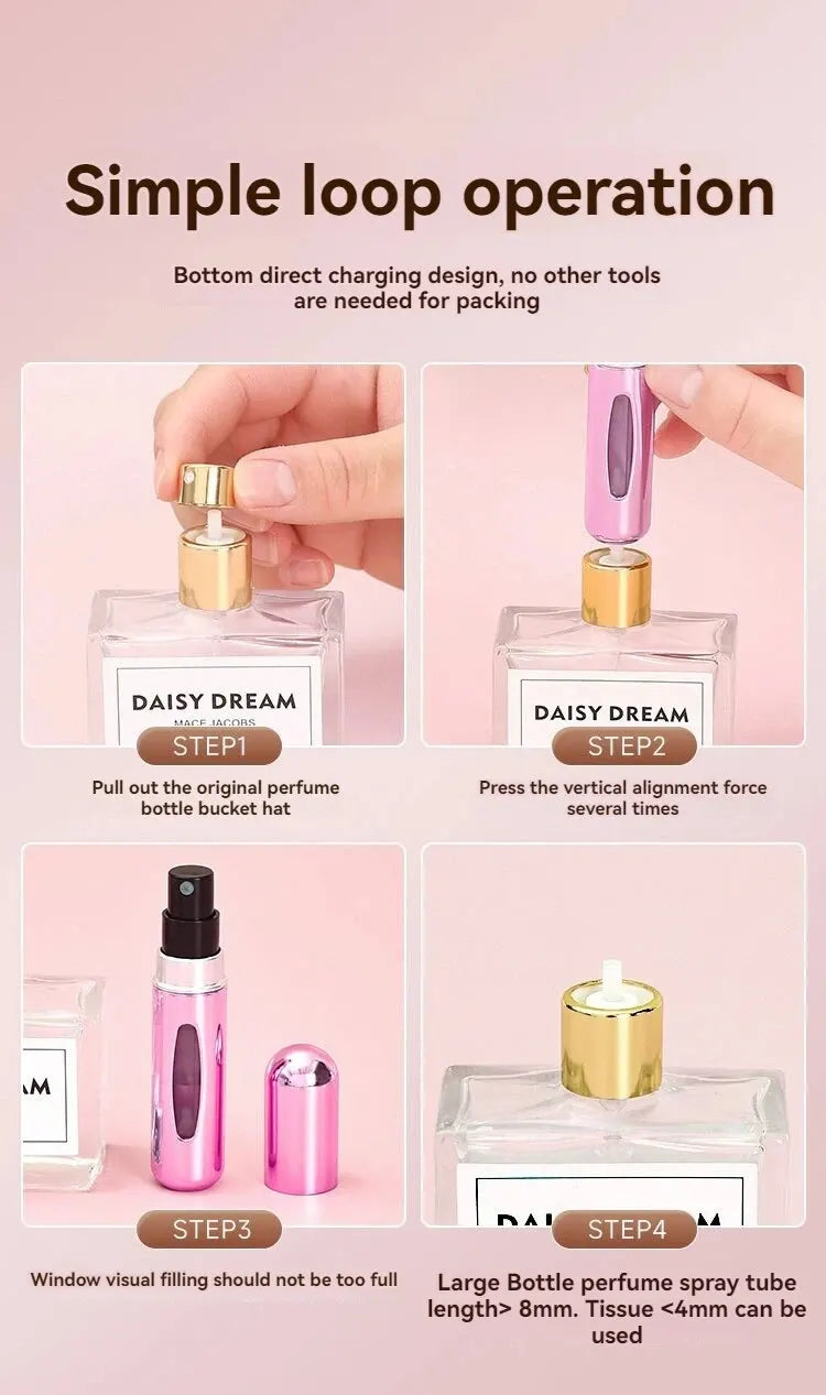 3pcs Perfume Dispenser Bottle 5ml Rotating Perfume Dispenser Bottle Visualization Design Compact Fashion Portable Spray Bottle