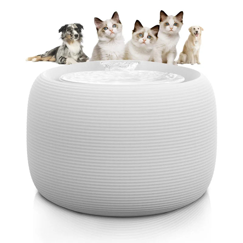 84oz/2.5L Pet Water Fountain Ultra Quiet Automatic Cat Water Dispenser, Silent Pump with Dry-Run Protection  Dual Mode for pet