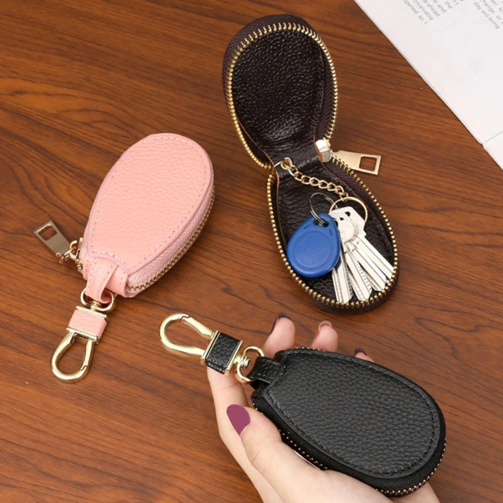 1Pc Car Key Wallets Women Couples Zipper Door Keys Storage Mini Portable Multi-function Simple Solid Protection Classic Unisex