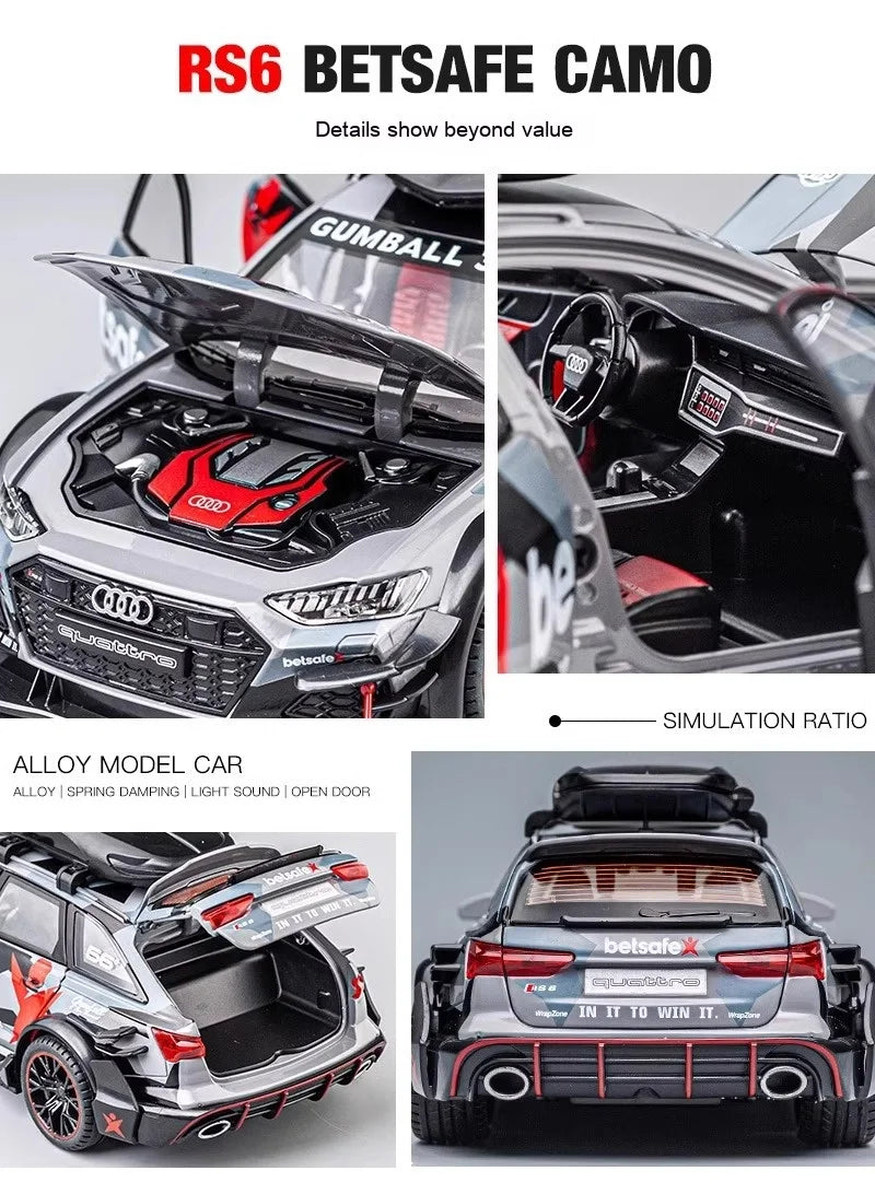 1:24 RS6 Racing Die-Cast Alloy Model Car - Stylish Collector's Item, Perfect Gift for Boyfriend, Display-worthy Collectible