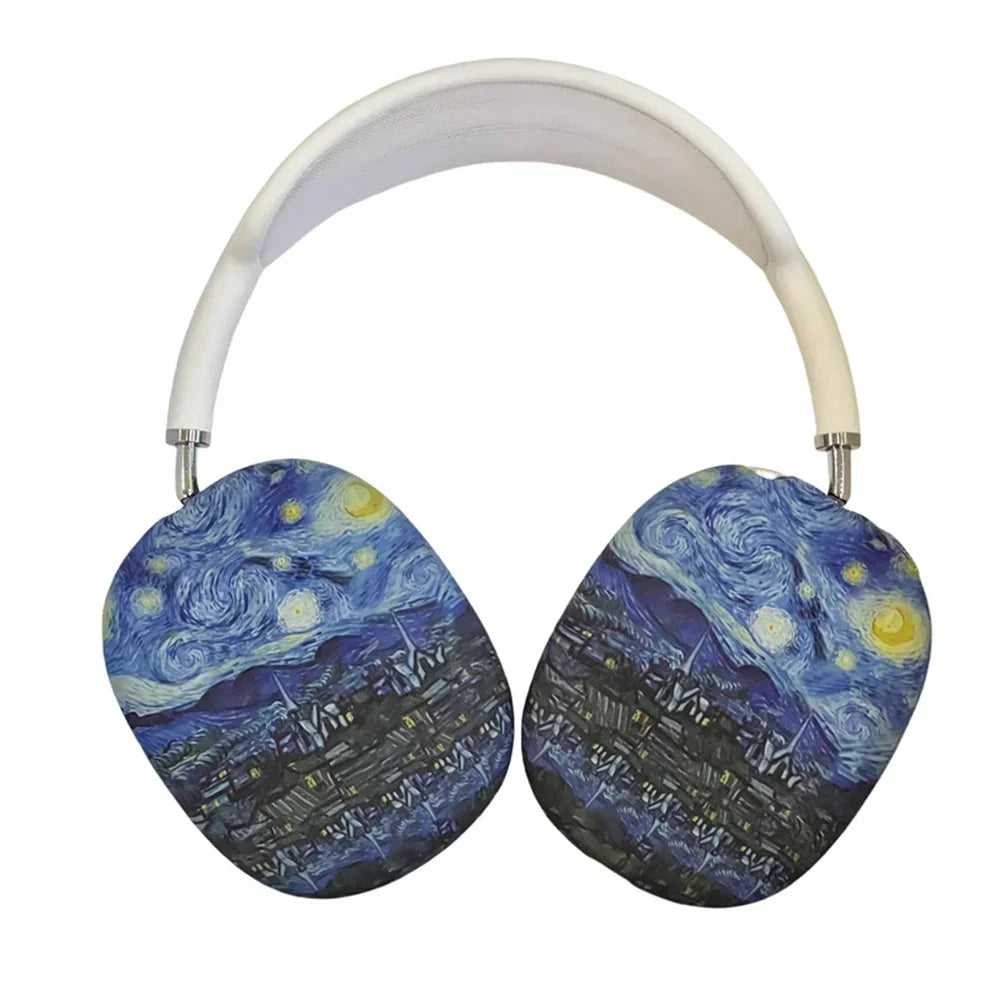 Art Painting Case for Apple Airpods Max For Headphone Airpods Max Protect Anti fall Case Wave The Starry Night Design Fashion