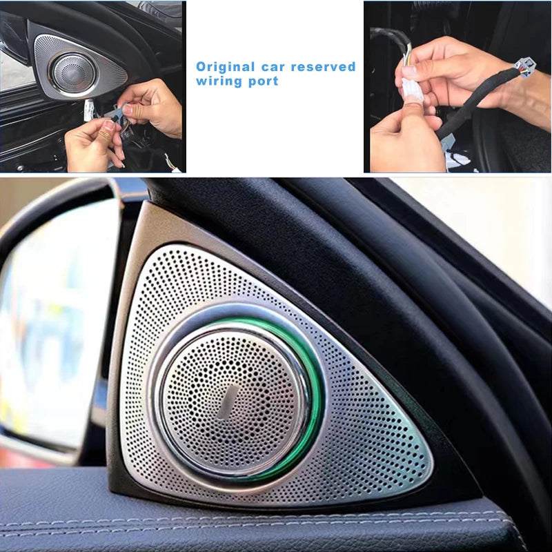 Car Ambient Light  For Mercedes-Benz C-Class E-Class S-Class GLC 64 Colors 3D Rotating Tweeter Luminous Speaker Car Accessories