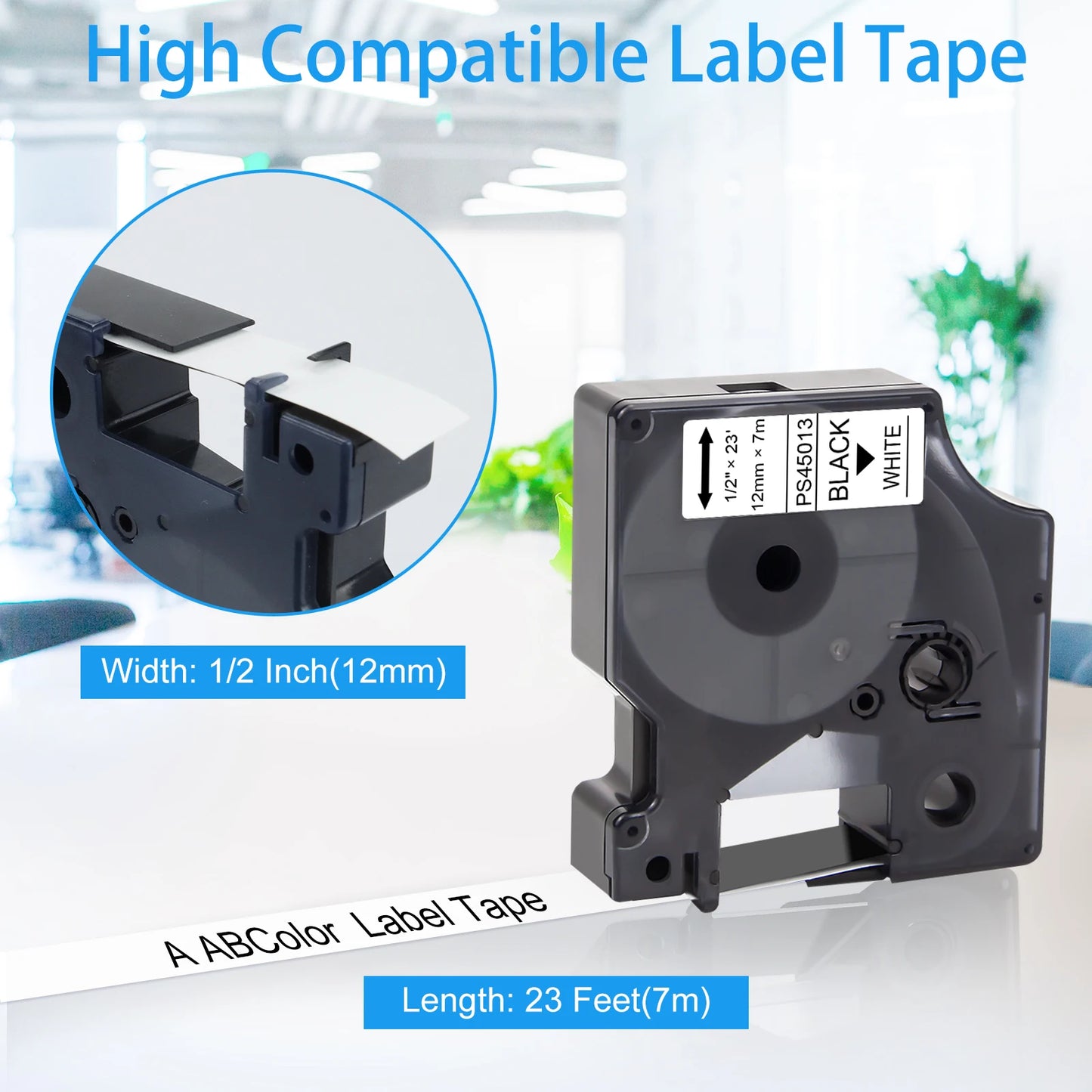 1Pcs 45013 40913 43613 Label Compatible Dymo D1 6/9/12mm Label Tape 45010 45016 45018 For Dymo LabelManager 160 280 Label Maker