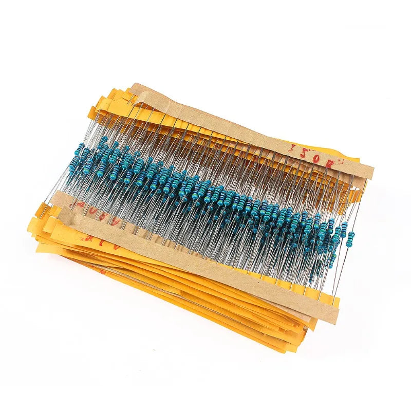 300/600PCS 30Values 1/4W Metal Film Resistor Kit with Box 10Ohm ~1M Resistance 1% Set of Resistors